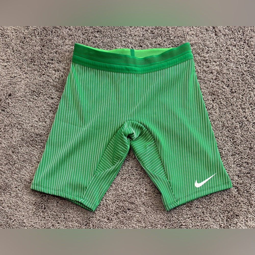 Nike USA Pro Elite Running Racing Half Tights Green Shorts Womens Size S